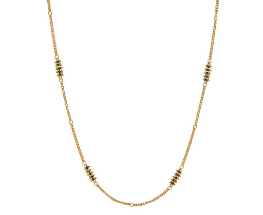 Short Black Diamond Textile Station Necklace - TWISTonline 