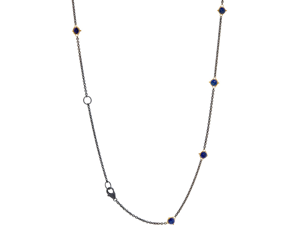 Amali Lapis Textile Station Necklace - closure
