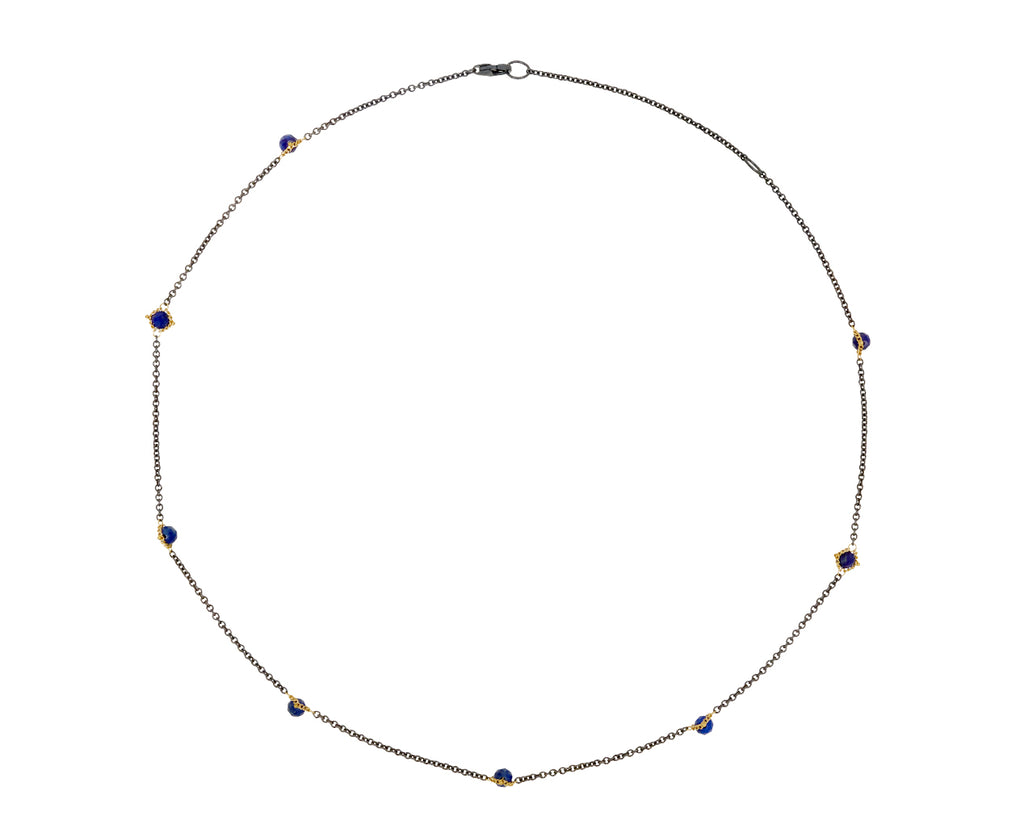 Amali Lapis Textile Station Necklace - top down