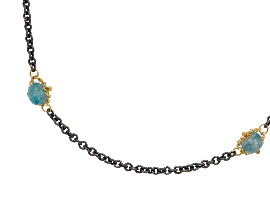 Amali Kyanite Textile Station Necklace - closeup