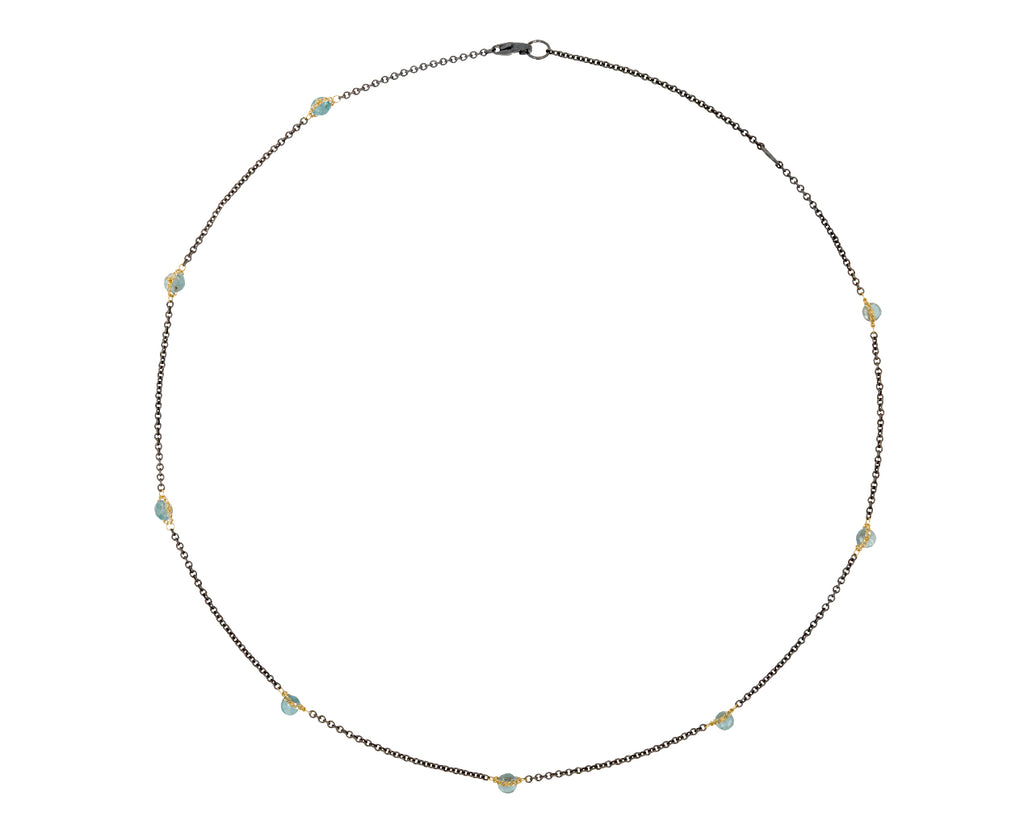 Amali Kyanite Textile Station Necklace - top down