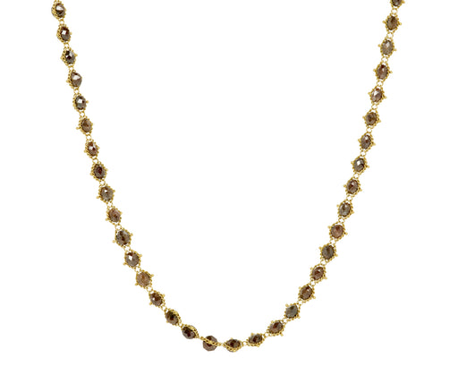 Amali Brown Diamond Textile Necklace