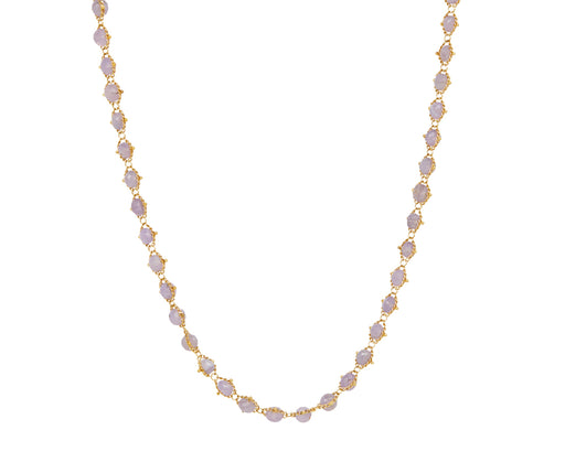 Amali Holly Blue Chalcedony Woven Necklace