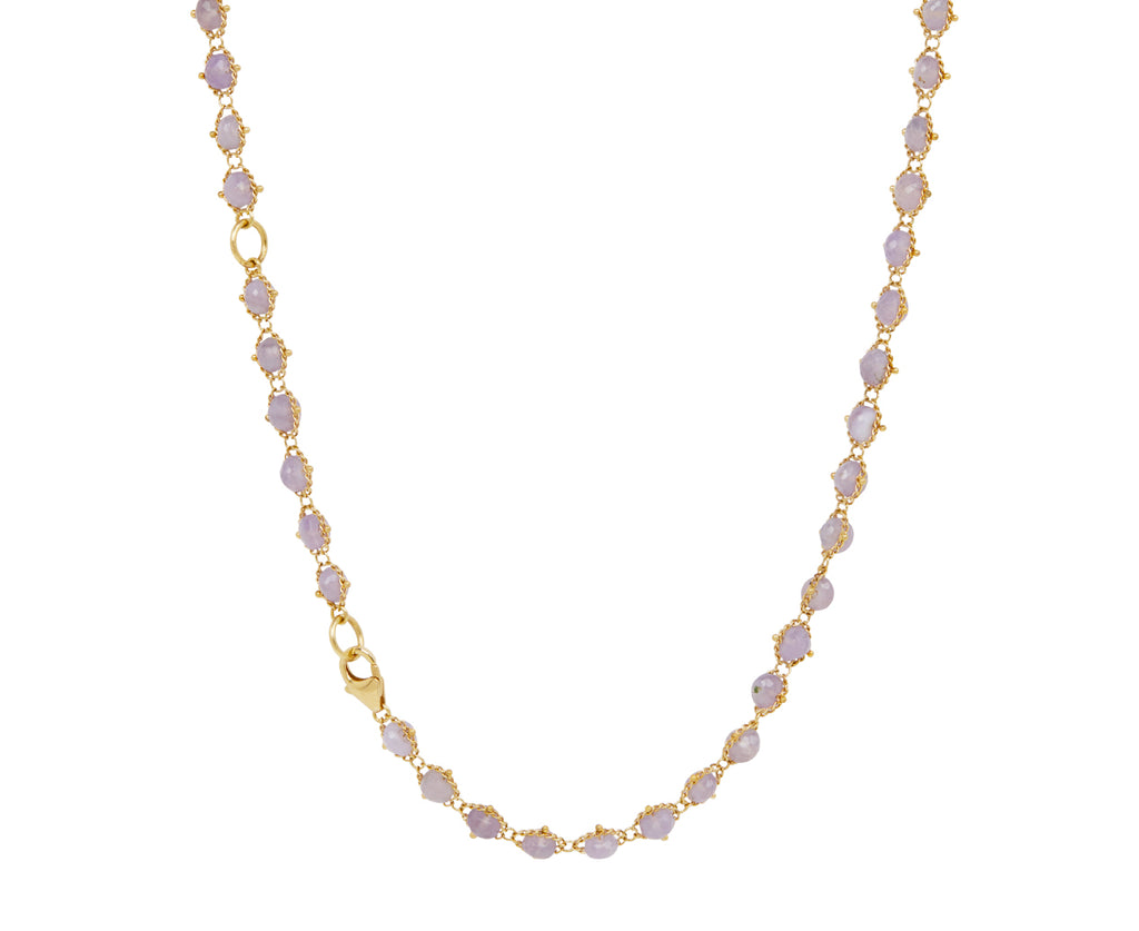 Amali Holly Blue Chalcedony Woven Necklace - closure