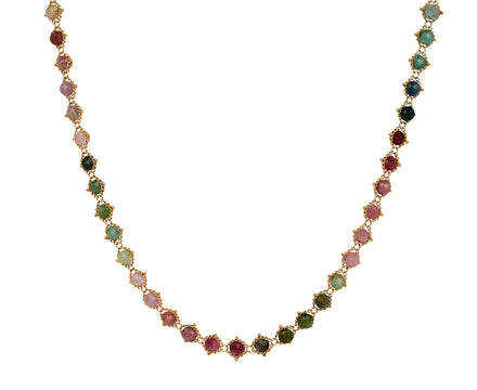 Mixed Tourmaline Textile Necklace