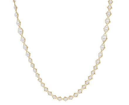 Graduated Freshwater Pearl Textile Necklace