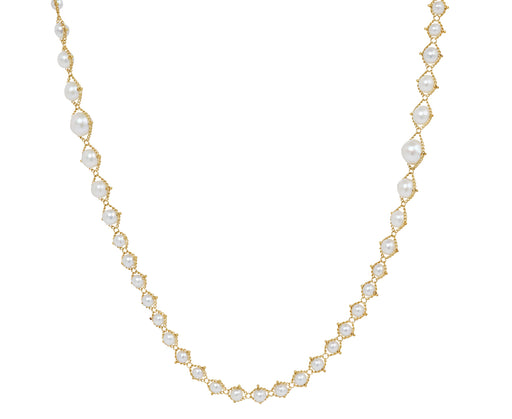 Graduated Freshwater Pearl Textile Necklace