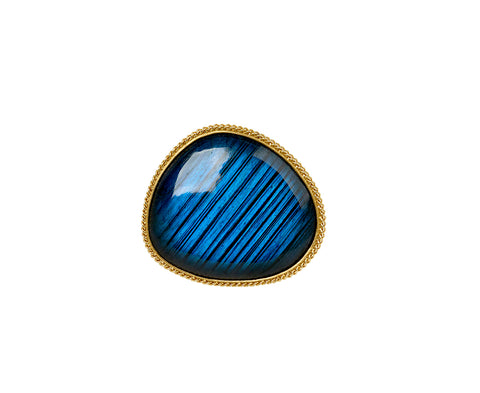 Asymmetrical Labradorite Ring
