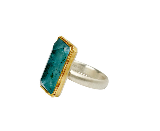 Rectangular Inverted Aquamarine Ring