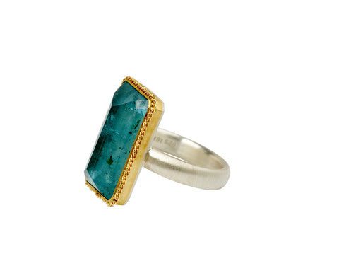 Rectangular Inverted Aquamarine Ring