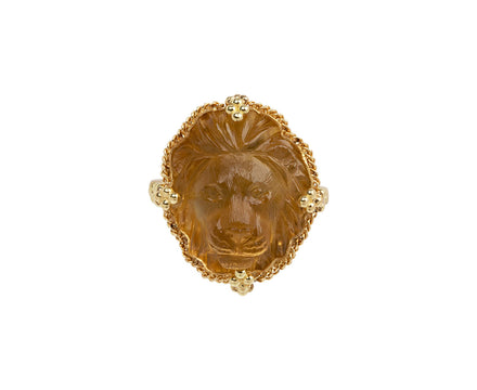 Amali Carved Citrine Lion Ring