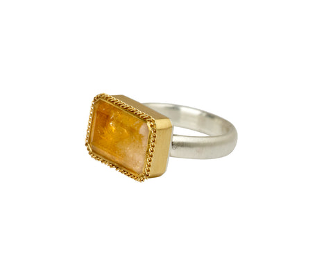 Rectangular Citrine Ring