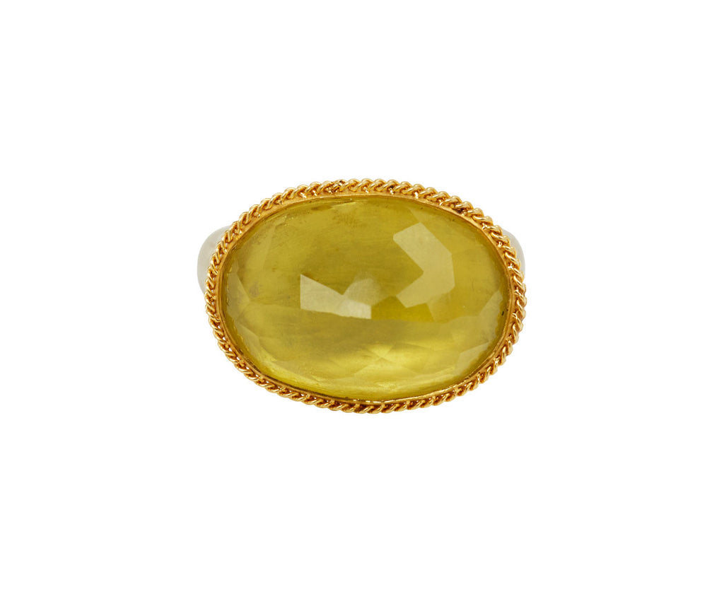 Oval Lemon Quartz Ring