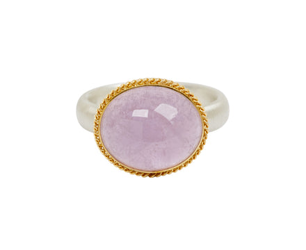 Amali Oval Kunzite  Quartz Ring