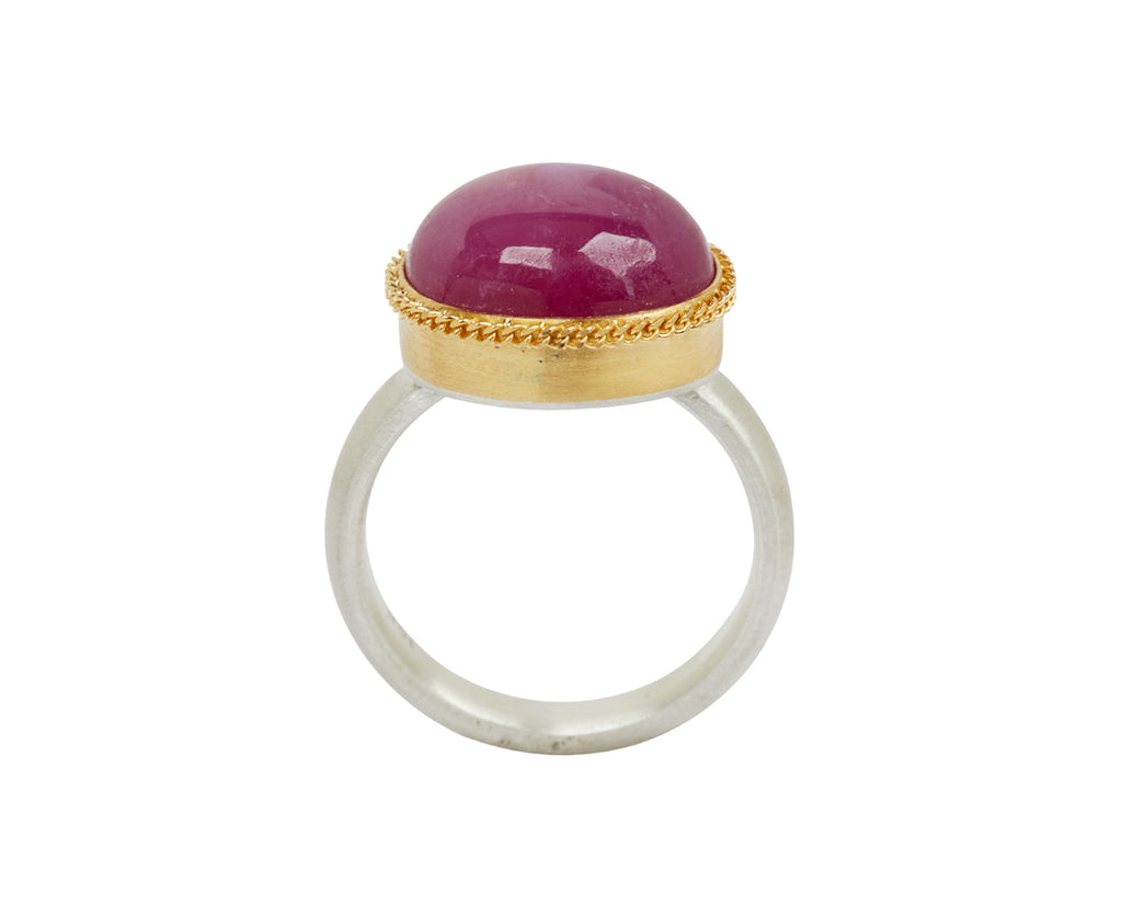 Amali Glass Filled Ruby Ring - top down