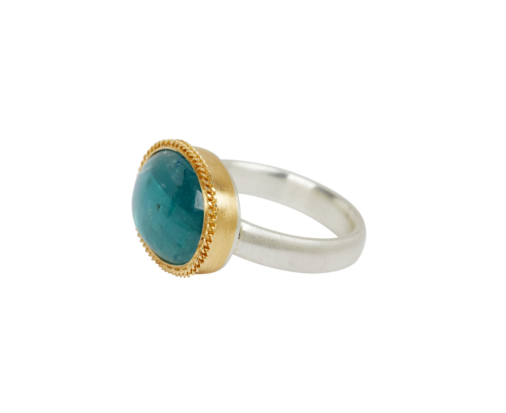 Amali Oval Paraiba Kyanite Ring - side