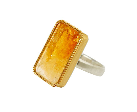 Rectangular Citrine Ring - TWISTonline 