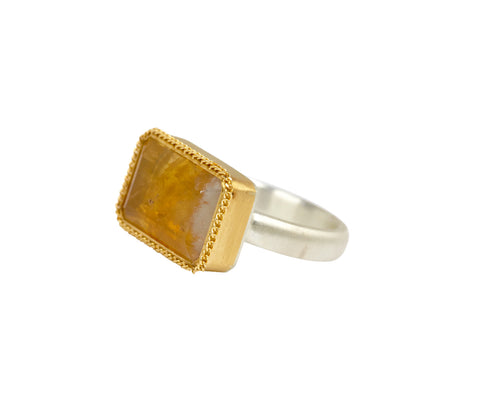 Amali Rectangular Citrine Ring - Side View