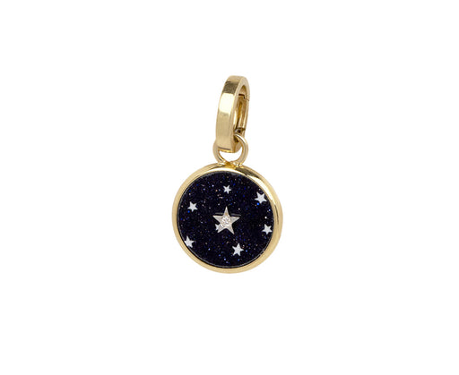 Mini Hand Painted Aventurine Ora Midnight Charm Pendant ONLY