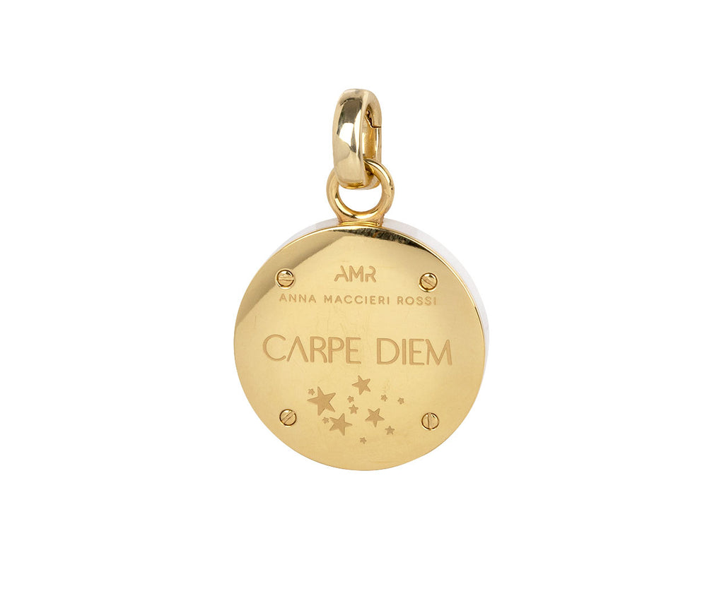 White Ceramic Carpe Diem Golden LOVE Star Second Hand Pendant ONLY