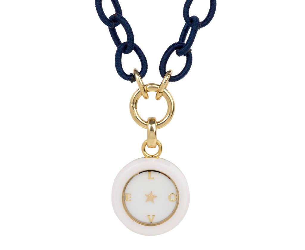 White Ceramic Carpe Diem Golden LOVE Star Second Hand Pendant ONLY