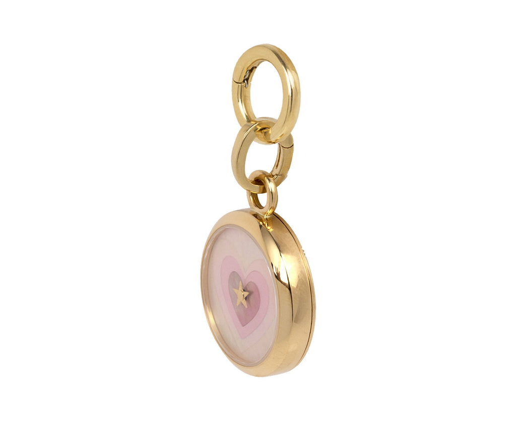 Carpe Diem Pink Mother-of-Pearl Beating Heart Star Second Hand Charm ONLY