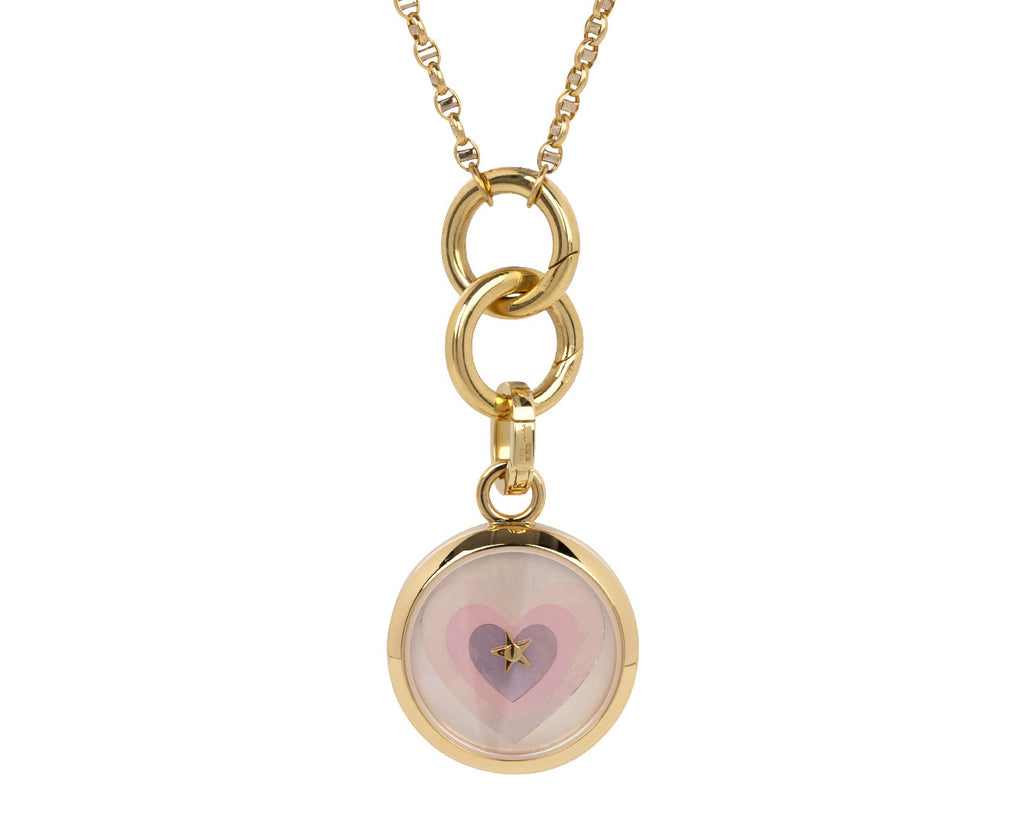 Anna Maccieri Rossi Carpe Diem Pink Mother-of-Pearl Beating Heart Star Second Hand Charm ONLY On Chain\