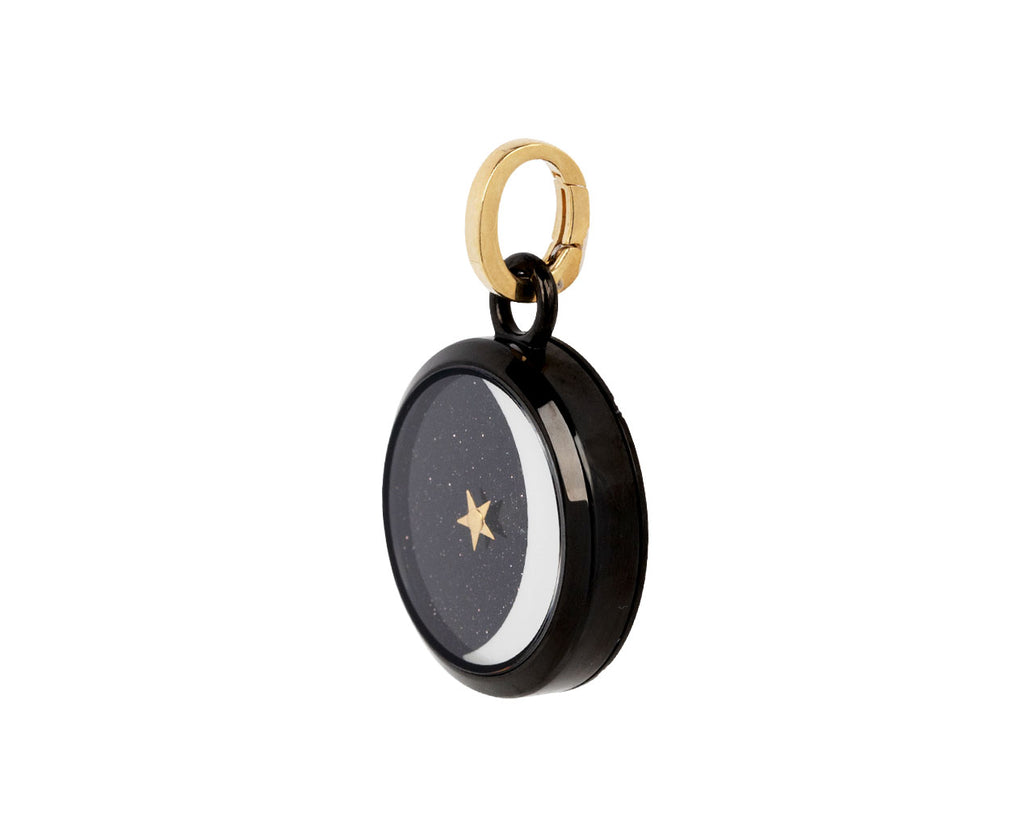 Anna Maccieri Rossi Carpe Diem Aventurine and Mother-of-Pearl Crescent Moon Charm ONLY Side