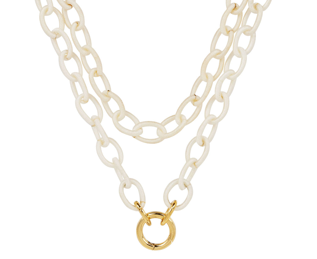 Anna Maccieri Rossi White Silk Link Chain Necklace Twice