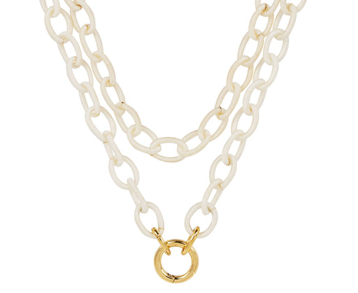 Anna Maccieri Rossi White Silk Link Chain Necklace Twice