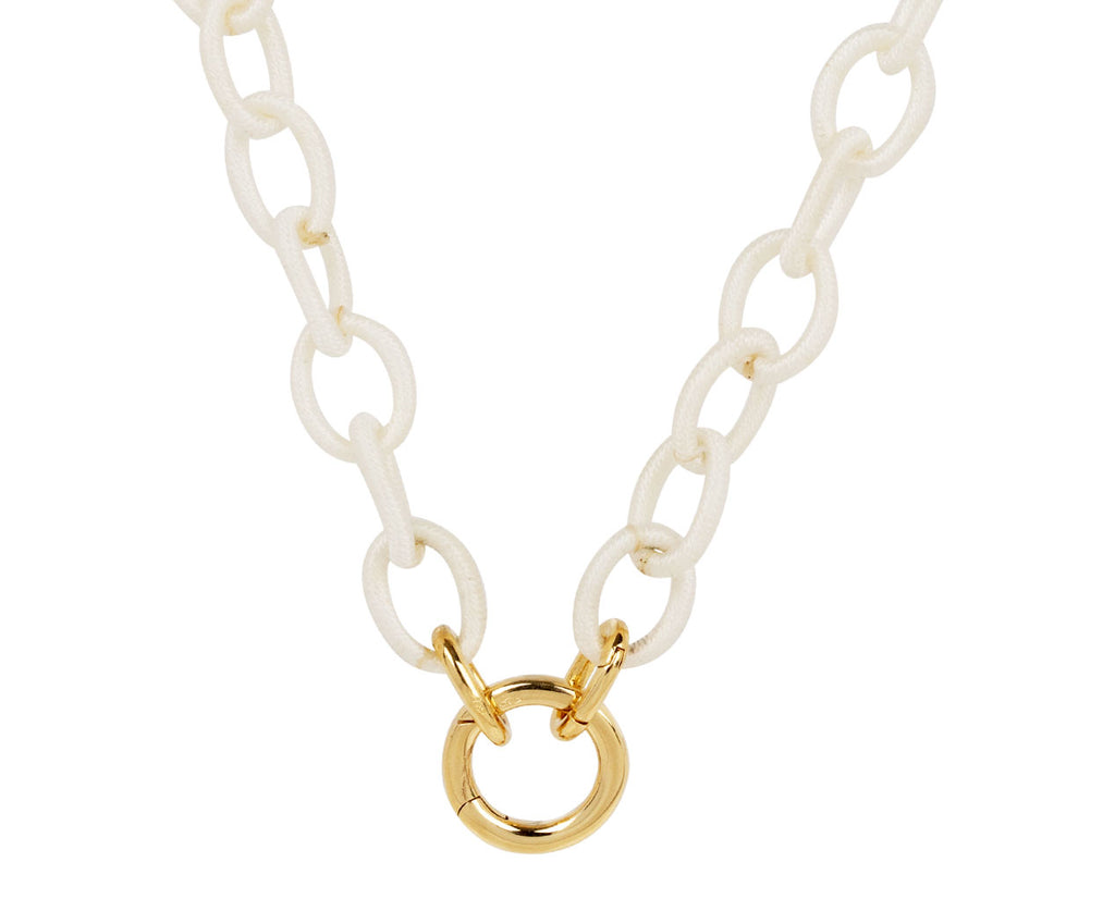 Anna Maccieri Rossi White Silk Link Chain Necklace