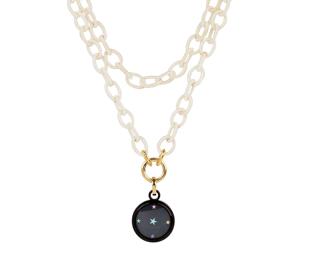 White Silk Link Chain Necklace