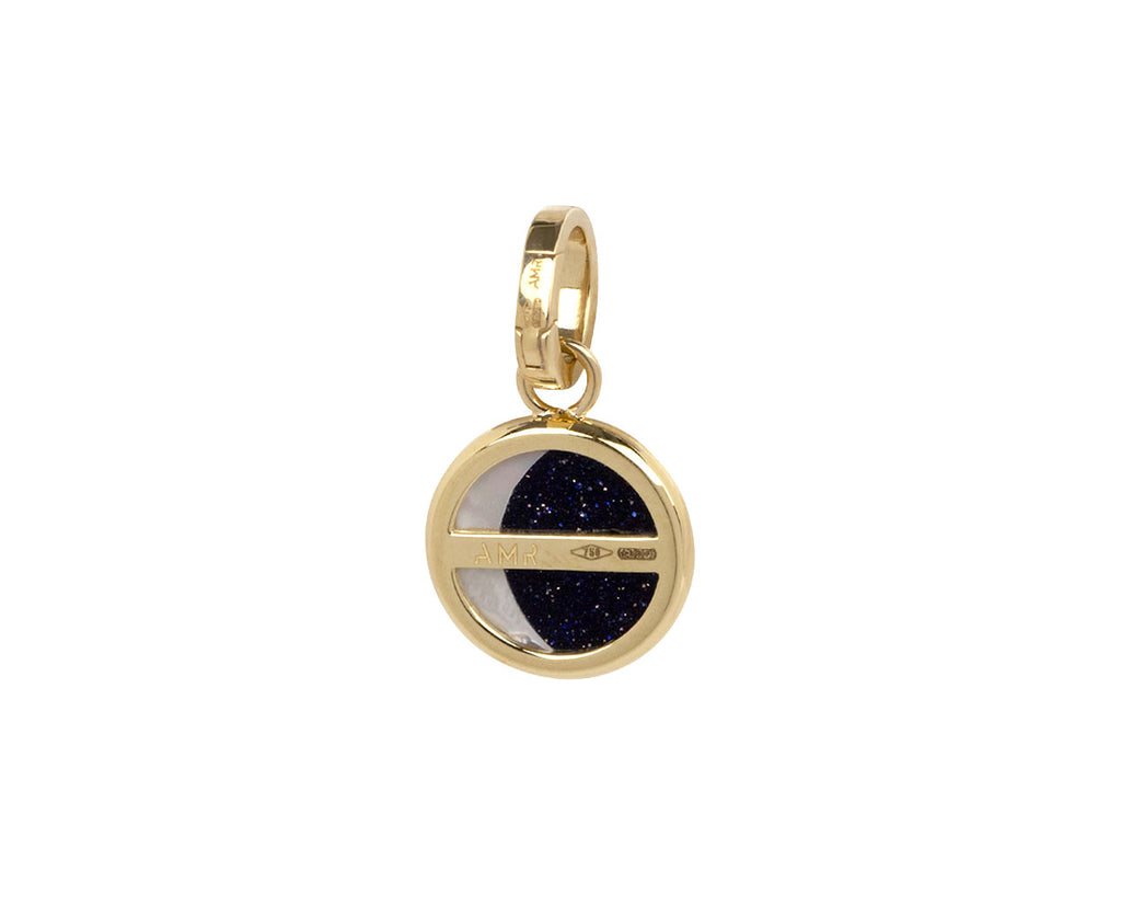Anna Maccieri Rossi Mini Aventurine Mother-of-Pearl Crescent Ora Midnight Mosaic Charm Pendant ONLY Back