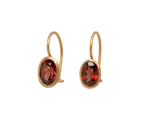 Oval Garnet Gwyneth Earrings