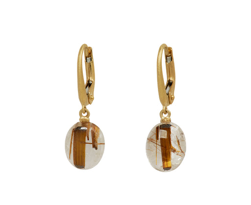 Rutilated Quartz Rosary Momo Earrings - TWISTonline 