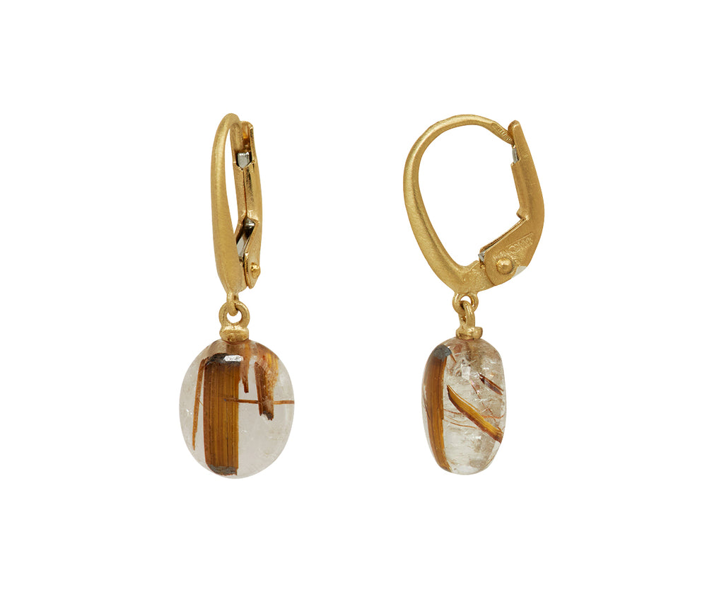 Rutilated Quartz Rosary Momo Earrings - TWISTonline 