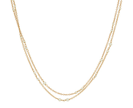 Long Freshwater Pearl Double Chain Necklace