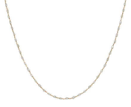 Gray Tube Diamond Rosary Gancino Necklace