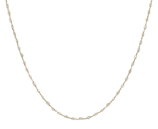 Gray Tube Diamond Rosary Gancino Necklace