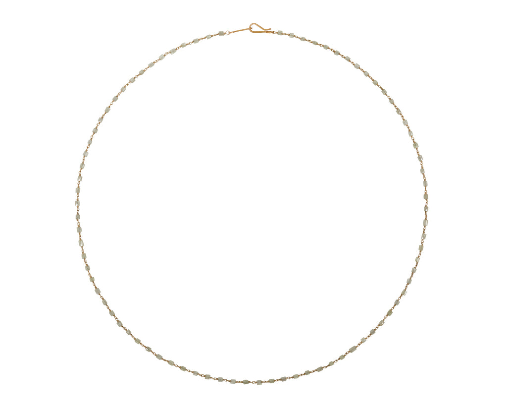 Gray Tube Diamond Rosary Gancino Necklace