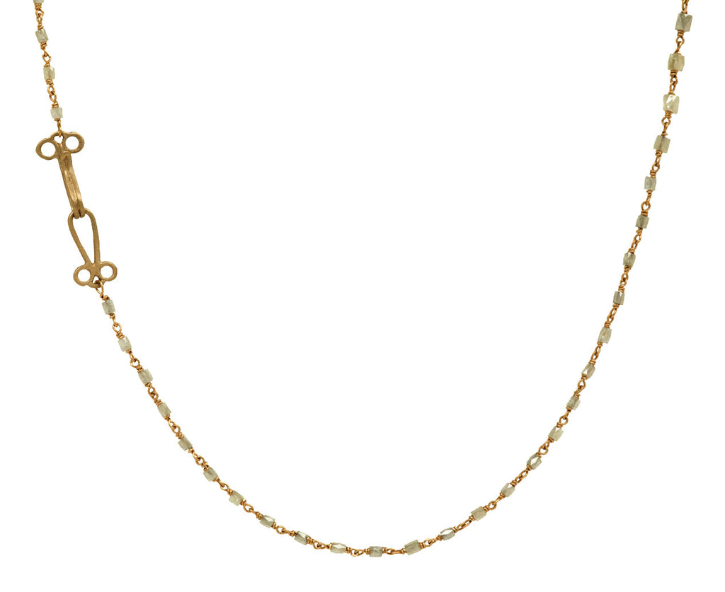 Ice Cube Diamond Rosary Gancino Necklace