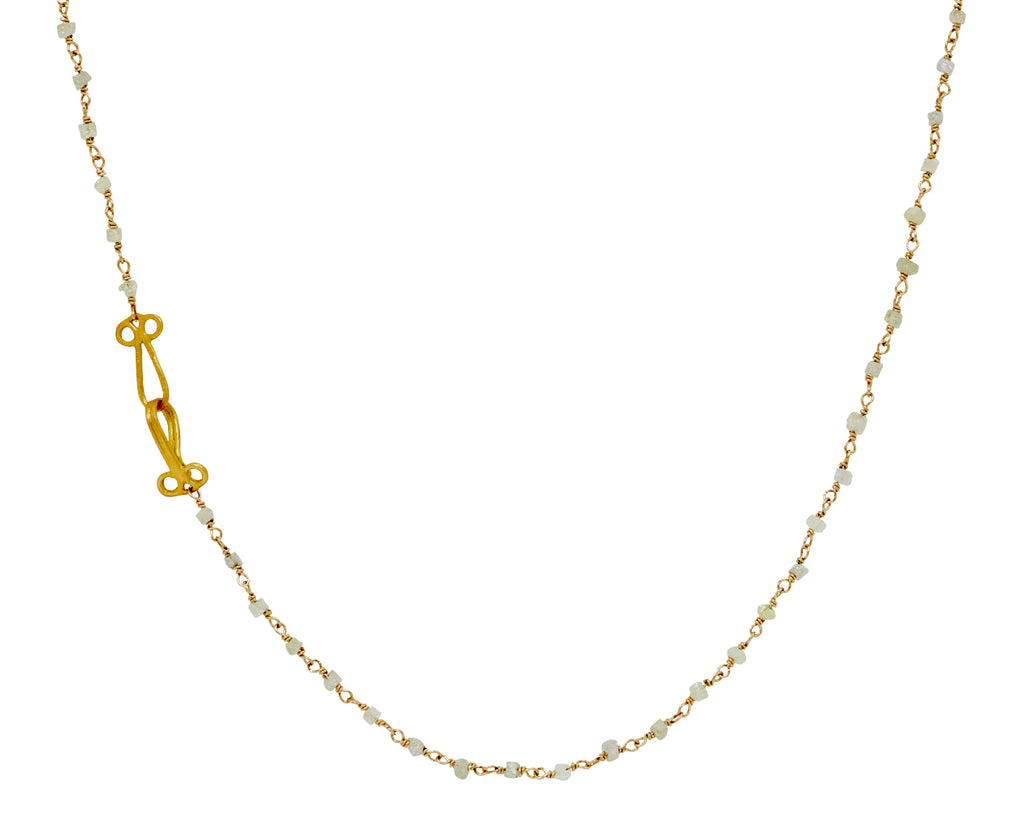 rosary gancino s nk yg 18k wg 18k clasp yg 1k mixed link wg 18k white raw ice dmds ct 3.31 - TWISTonline 