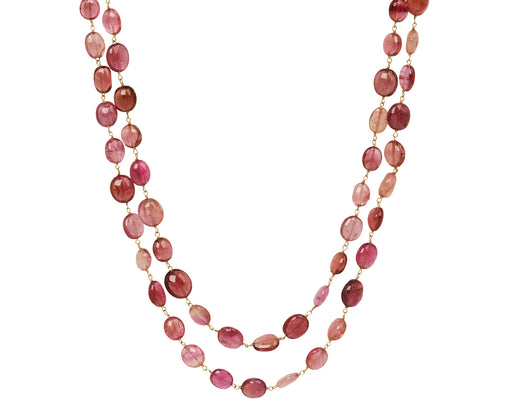 Rose Tourmaline Rosary Paulette Necklace