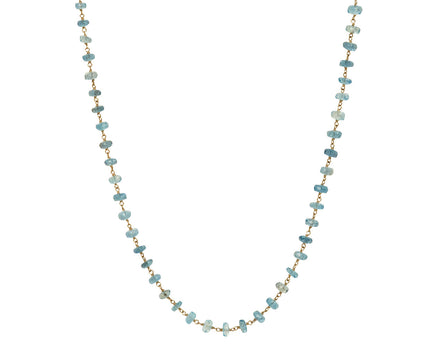 Aquamarine Rosary Paulette Necklace