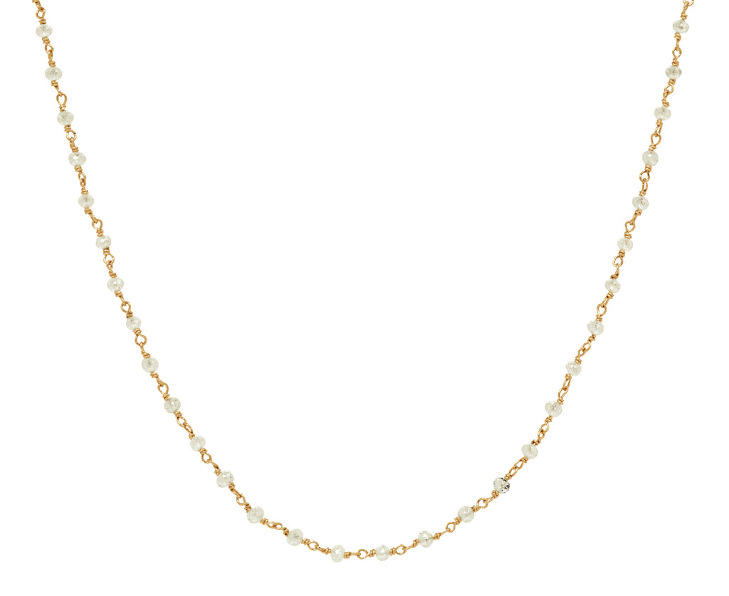 White Diamond Rosary S Micro Necklace