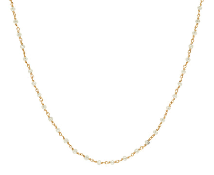 White Diamond Rosary S Micro Necklace