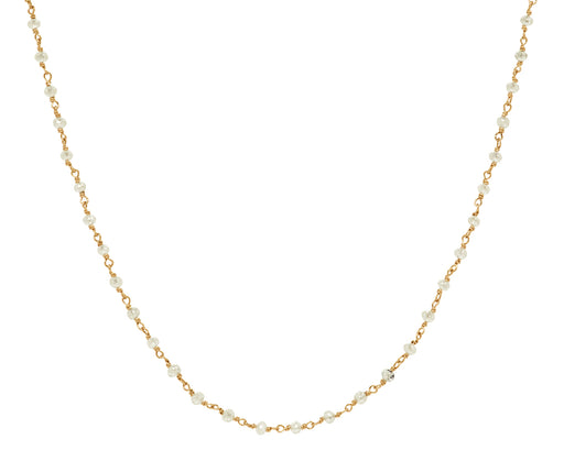 White Diamond Rosary S Micro Necklace