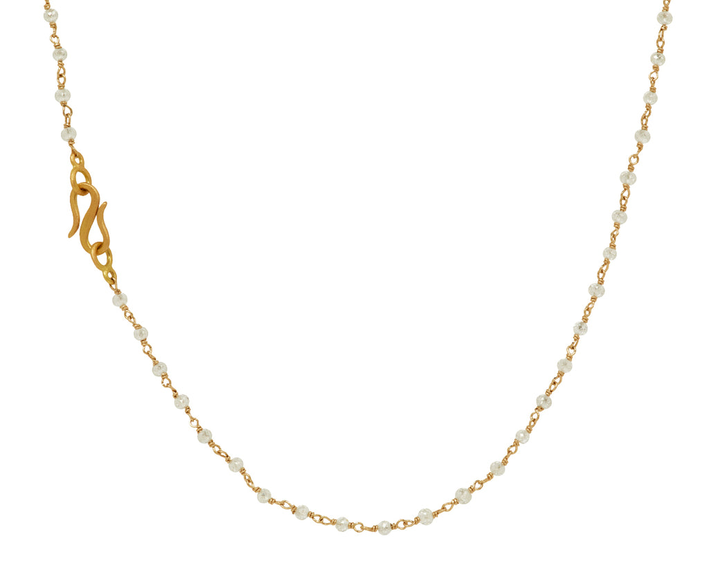 White Diamond Rosary S Micro Necklace