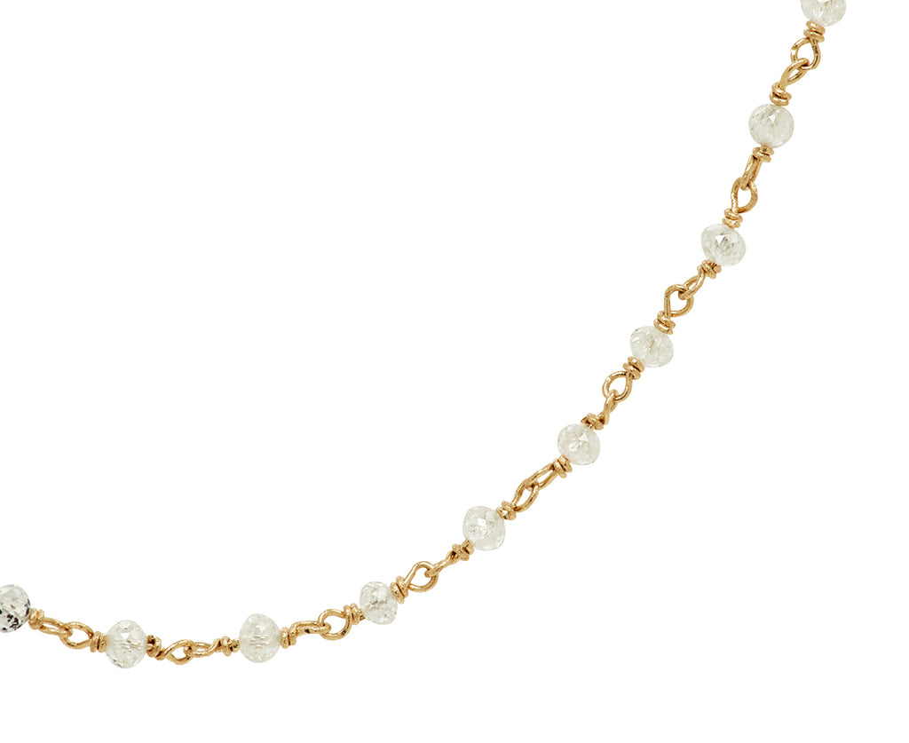 White Diamond Rosary S Micro Necklace