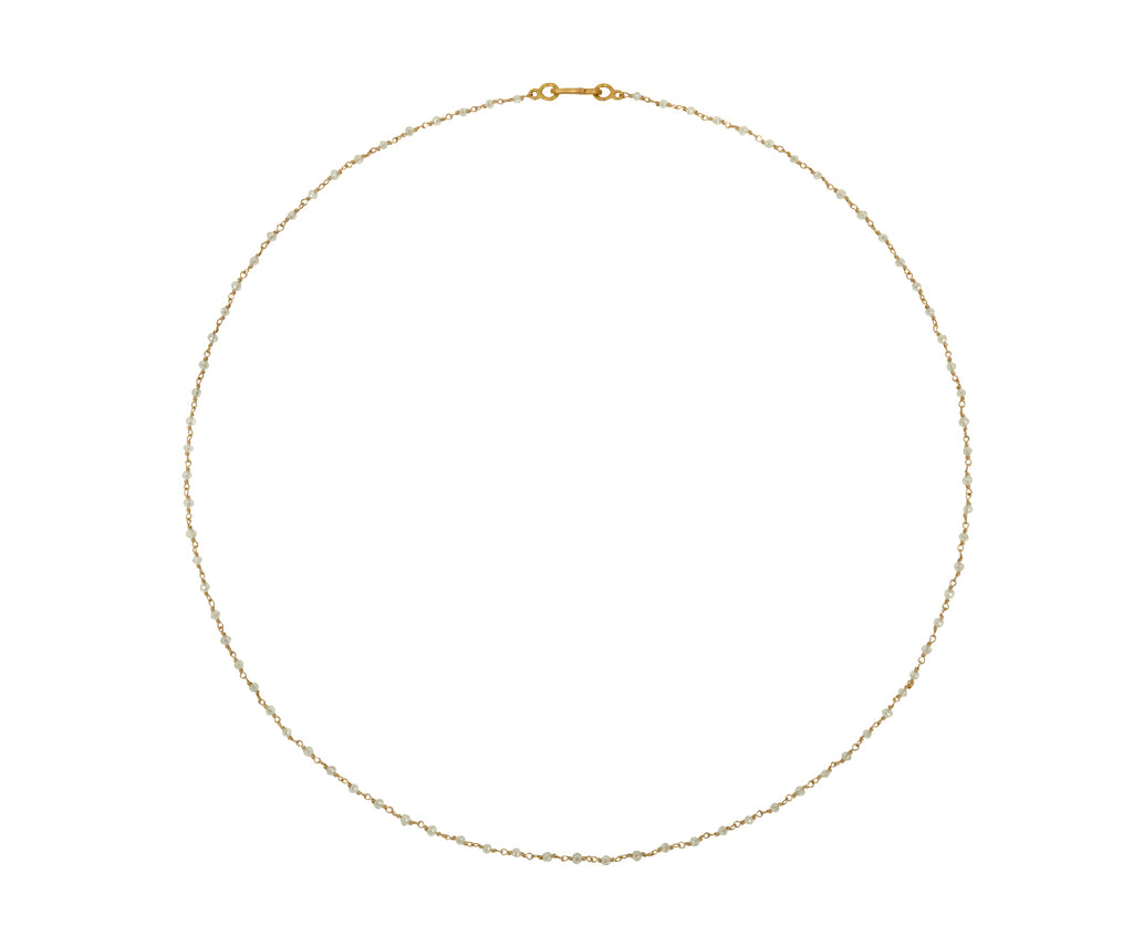 White Diamond Rosary S Micro Necklace